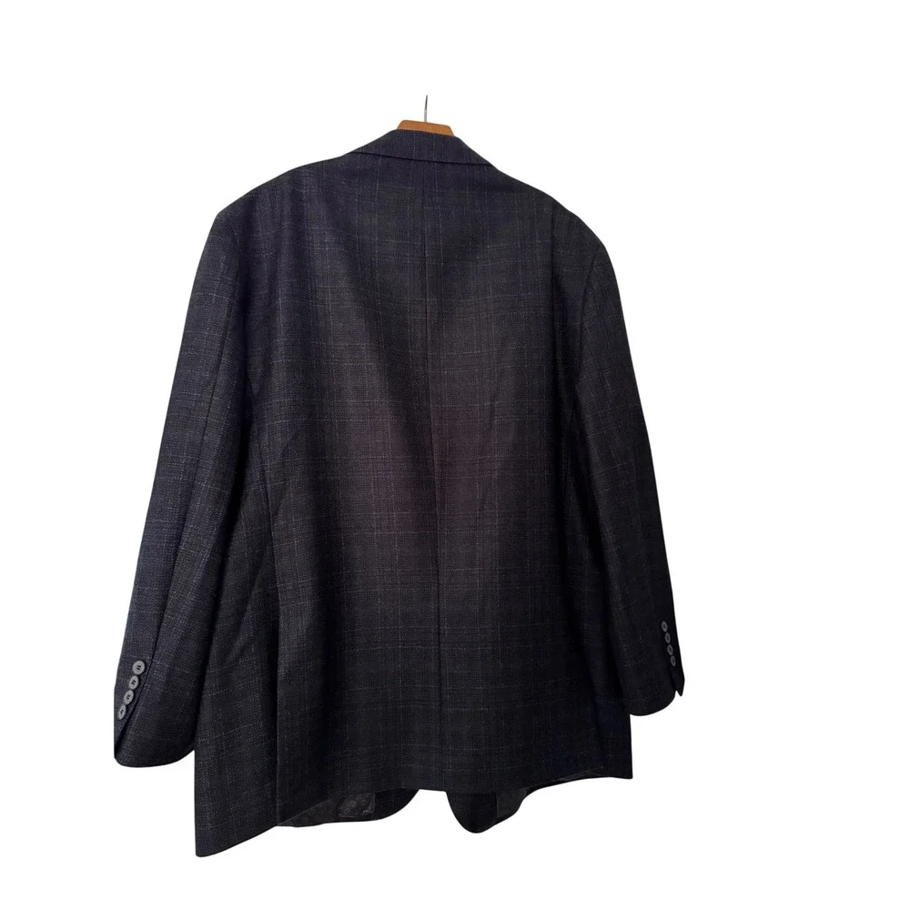 Joseph Abboud Hamilton Soft 50L Sport Coat Lanificio Di Pray Wool Navy Plaid